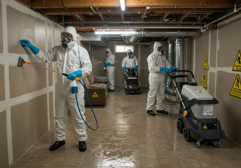 Basement Moisture Removal and Structural Drying process in Muskogee, OK